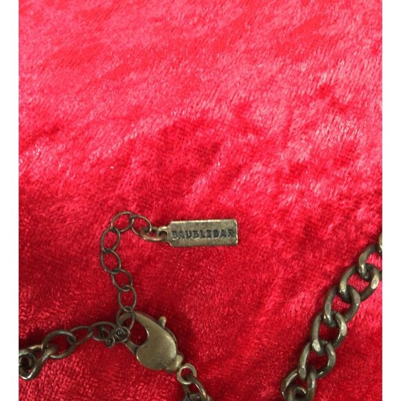 Baublebar Womans 18" Blue White Rhinestone Necklace Tear Drop Prong Set Facetted - Picture 4 of 4